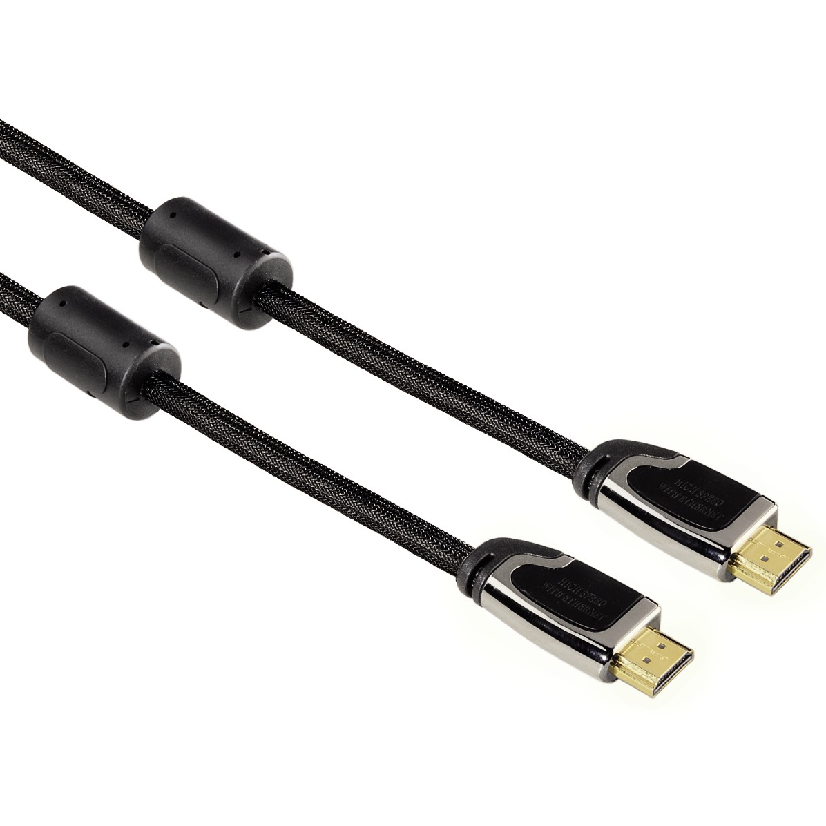 Braided HDMI cable with gold connectors